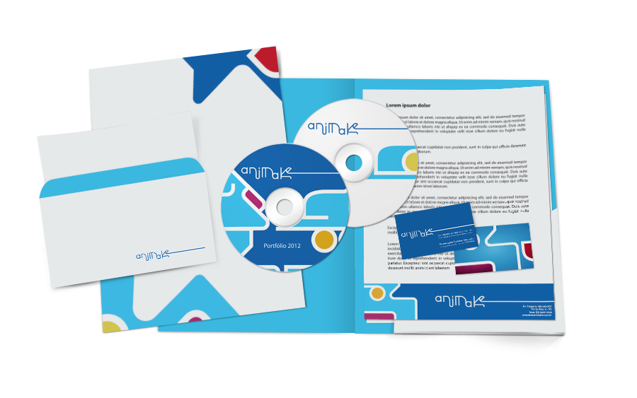 Aplicação da Marca Animake em Papelaria Básica Versão Azul