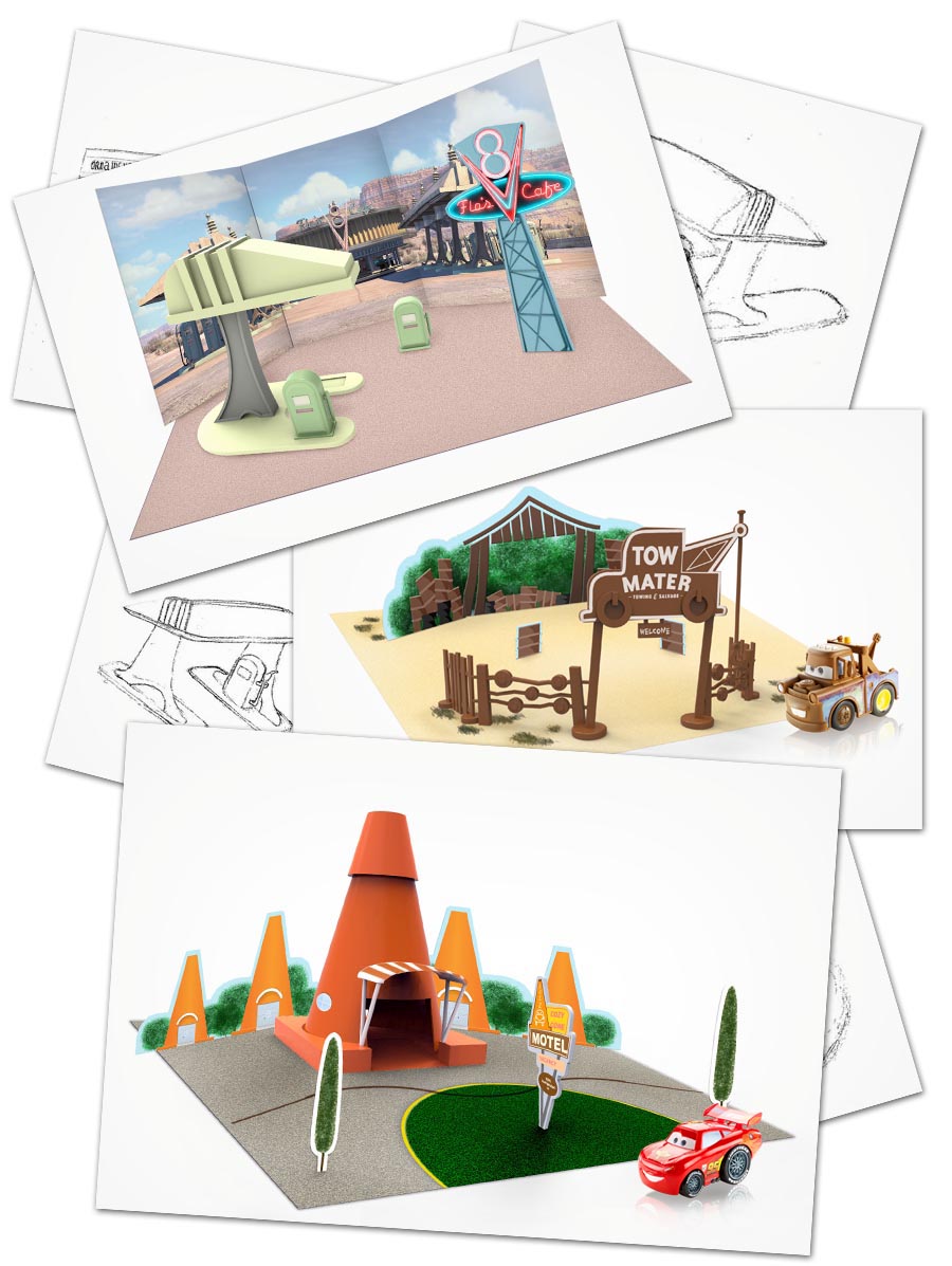 Arte conceitual do produto Playset Carros