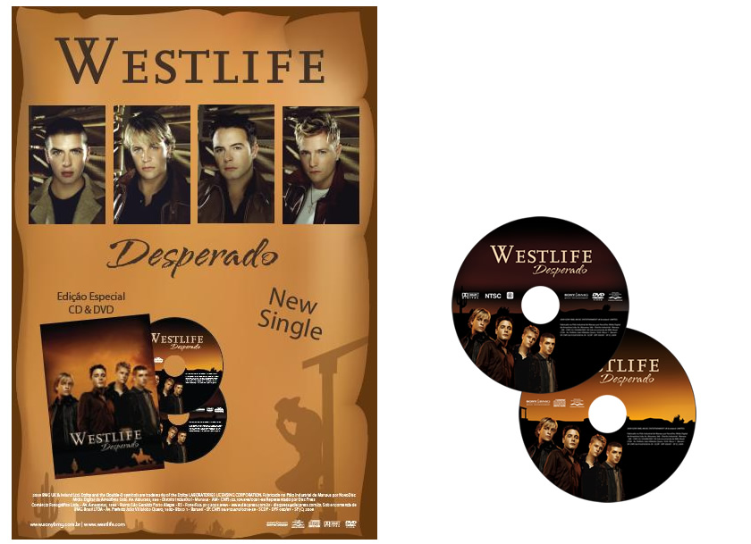 Pôster do projeto Promocional do single Desperado da banda Westlife