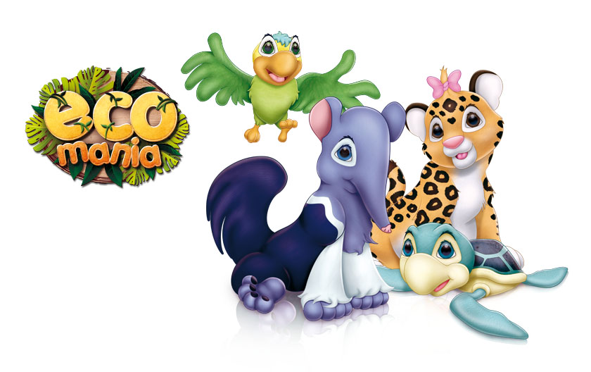 Personagens e logo EcoMania