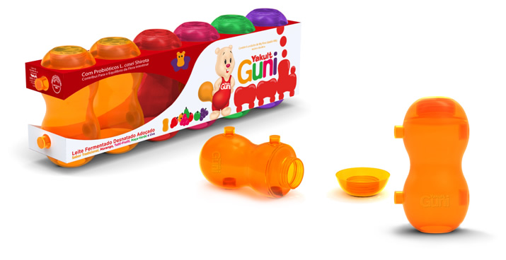 Imagem de Apresentação do Guni Embalagem de Yakult focada no público infantil 