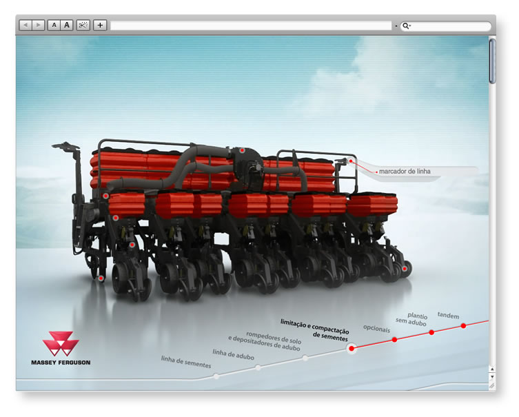 Home do aplicativo Massey Ferguson