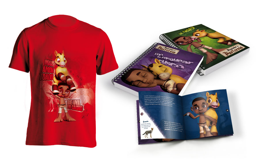 Imagem com todos os produtos do Projeto Negrinho do Pastoreio